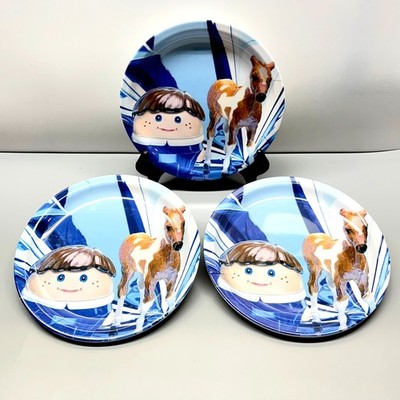 Set of 3 Jeff Koons Melamine Plates Boy with Pony Centre Pompidou 2014 Limited