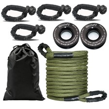 1x30 Kinetic Tow Rope Offroad Snatch Strap 4 Soft Shackles 2 Recovery Rings 1x30 Kinetic Tow Rope Offroad Snatch Strap 4 Soft Shackles 2 Recovery Rings
