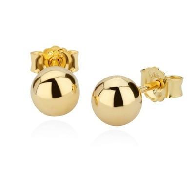 Paar 6mm Kugel Ohrstecker 14 Karat 585 Gelbgold Damen Stecker Ohrringe 9065