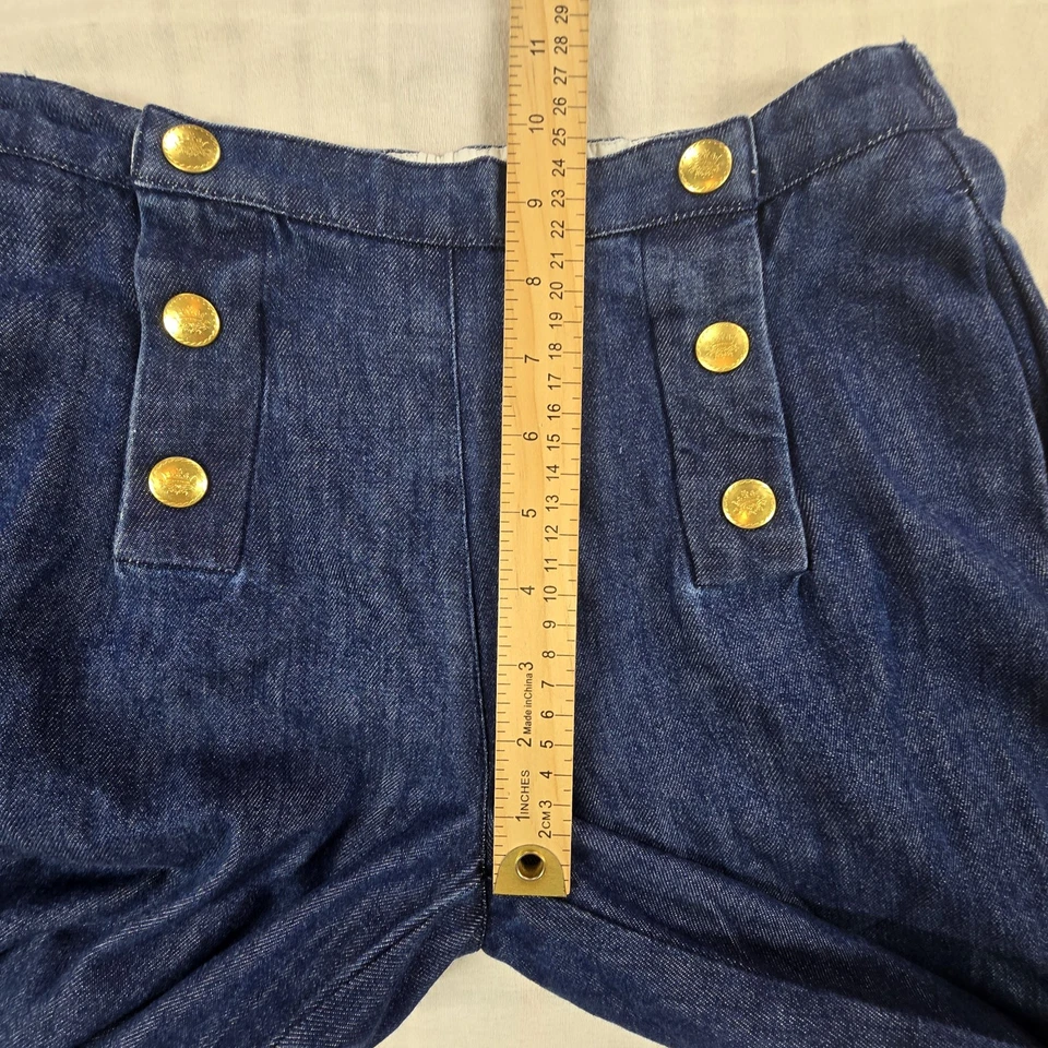 J Crew Crewcuts 女孩水手牛仔裤阔腿牛仔裤金色纽扣 14 — 第 4/4 张图片