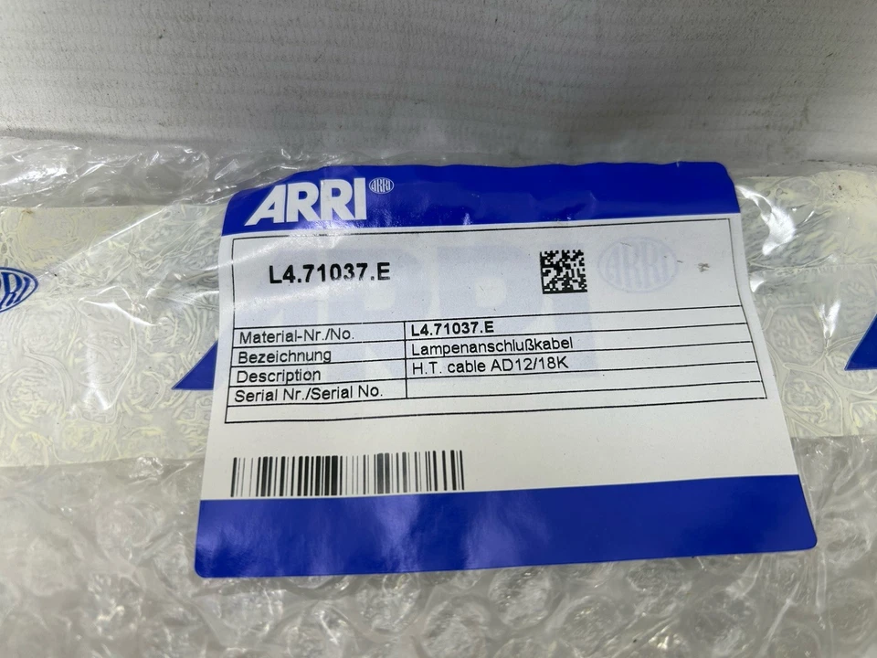 ARRI Daylight 18/12 HMI Replacement Part – AD 18/12 – H.T. cable L4.71037.E - Image 3 of 4