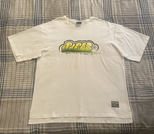 Vintage Lee Pipes Graffiti Spell Out Double Sided T-Shirt 90s Y2K Skater 3XL - Bild 1 von 8