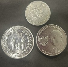 Indonesia 3 Coins Set Aluminum 1974 5 Rupiah 2016 500 Rupiah 2016 100 rupiah