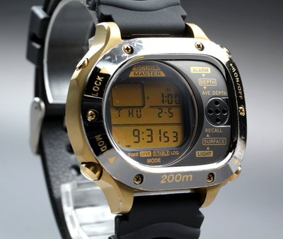 時計 SEIKO SCUBA MASTER 200m M725-5A00 Exc+5* Seiko Scuba Master M725-5A00 Diver's 200M Gold Black Qz