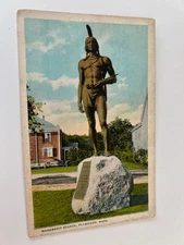 Massasoit Statue Plymouth Massachusetts MA Postcard