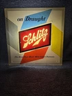 VINTAGE 1955 SCHLITZ BEER “ON DRAUGHT“ LIGHT UP SIGN 11” X 11”