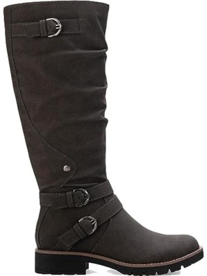 SUN STONE Womens Brown Stretch Brinley Round Toe Block Heel Riding Boot 10 M