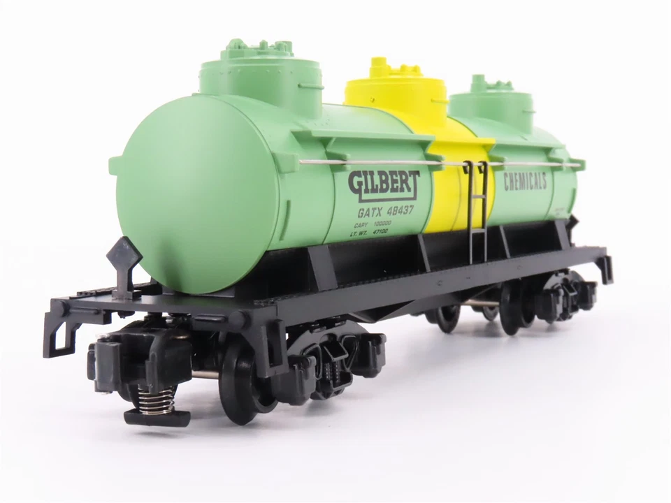 S Scale American Flyer 6-48437 GATX Gilbert Chemicals 3-Dome Tank Car 48437 - Image 4 of 4