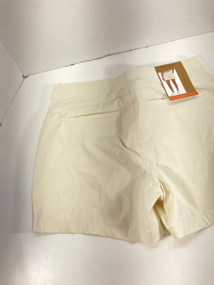 Pantalones Cortos de Senderista Eddie Bauer Mujer 12 34X5 Marfil Nylon Elastizados Bolsillos de Spandex Nuevos con Etiquetas Foto 3 de 4