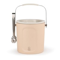 Leopold Vienna EisbehäLter 1,5 Liter Doppelwandig Edelstahl Beige Zange & Deckel