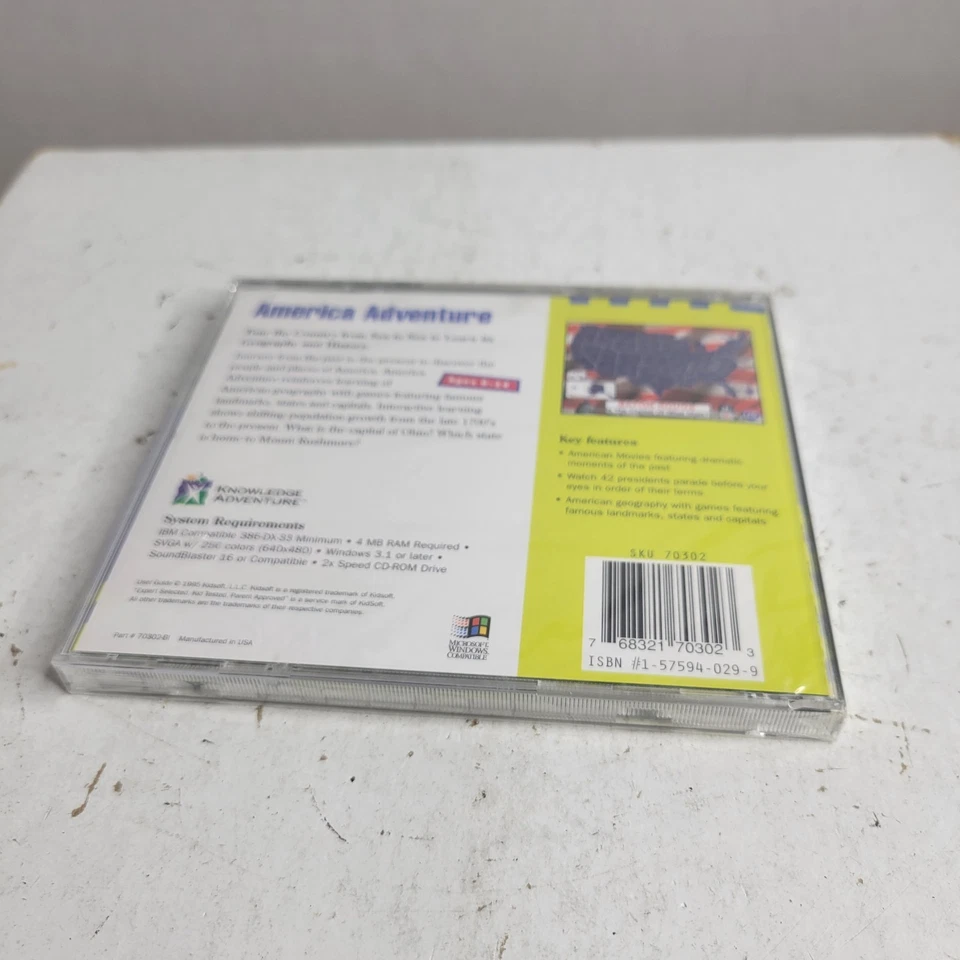 Kidsoft America Adventure Windows 3.1 CD-ROM VTG Interactive History Software - Image 3 of 4