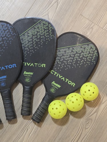 4ct Franklin Pickleball Holz Paddel & Ball Set Schläger Aktivator / mit 6 Bällen - Bild 2 von 4