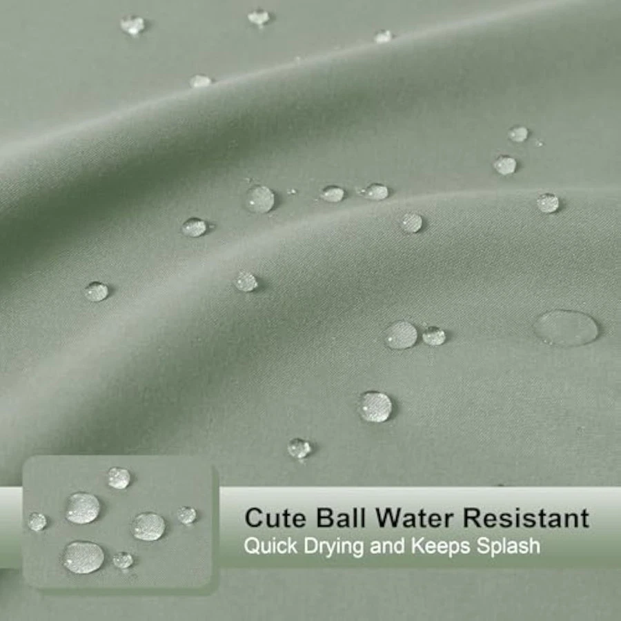 Zora Cortina de Ducha Verde Salvia para Baño, Tela Ducha Cortina Bate Foto 3 de 4