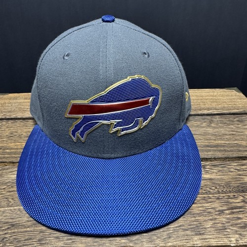 Buffalo Bills New Era 59FIFTY Cap Gray Blue Fitted Hat NFL Logo Size 7 5/8 NY - Picture 2 of 11
