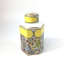 Vintage Paragon Bone China Jar Container Hexagonal Urn with Lid England 5"