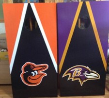 Baltimore Ravens and Orioles Custom Made Cornhole boards and Free Bags