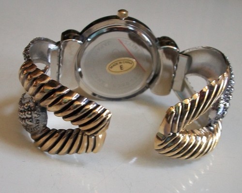 Women number dial silver, gold & rose gold finish bangle fashion dressy watch - Picture 10 of 17