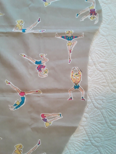 Manes Vintage 1980s Cotton Fabric Gray w Fit Aerobics Figures Women 24 x 28" Kit - Picture 11 of 12