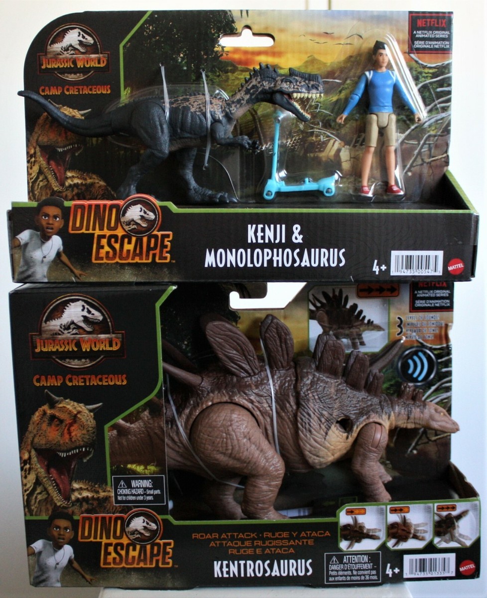 Jurassic Dino Escape Roar Attack Kentrosaurus and Kenji