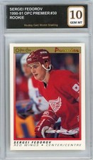 1990-91 OPC Premier #30 Sergei Fedorov Rookie RC Hockey Graded Mint HCWG 10
