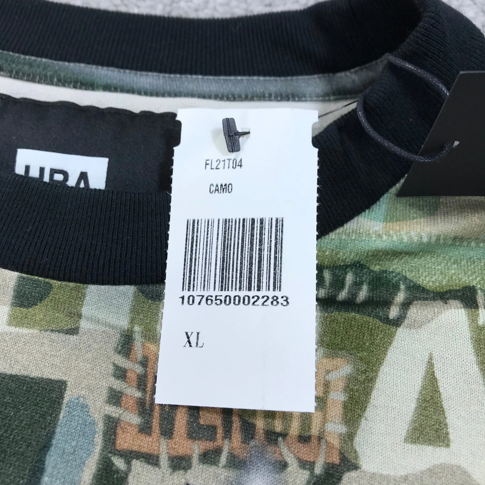 HBA (HOOD BY AIR) Camicia Hood By Air Uomo Extra Large Mimetica Logo Fiamma HBA Manica Lunga Verde Casual