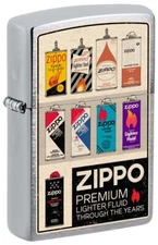 Zippo Vintage Fuel Cans Lighter, Brushed Chrome NEW IN BOX
