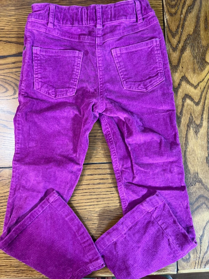 Mini Boden Purple Corduroy Pants EUC Girls Fine Cord Adjustable Waist Size 7 - Image 3 of 3