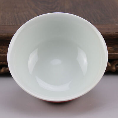 Chinese Porcelain Shanghai Museum 1962s Red Glaze Bowls 5.9 Inch