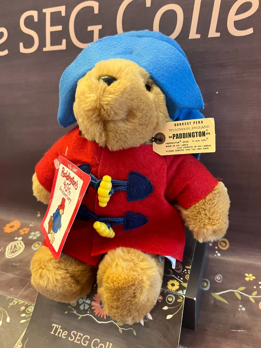 Paddington Bear Plush 40th Anniversary w/Tags Red Coat Kids Gifts