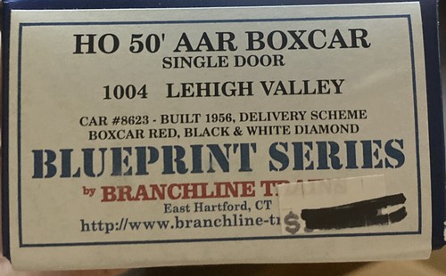 Branchline Trains Blueprint Series HO Kit #1004 50’ AAR Boxcar Lehigh Valley Nuevo de Lote Antiguo | Zustand: New