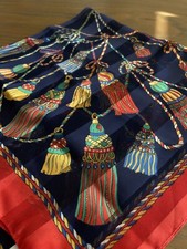 Vintage 30 Square Berkshire Women s Scarf Blue Red Multicolor made in Italy