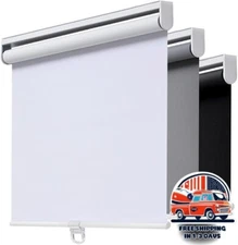 Cortinas Enrollables Opacas Sin Cuerda para Ventanas, Aislamiento UV 23"x72"