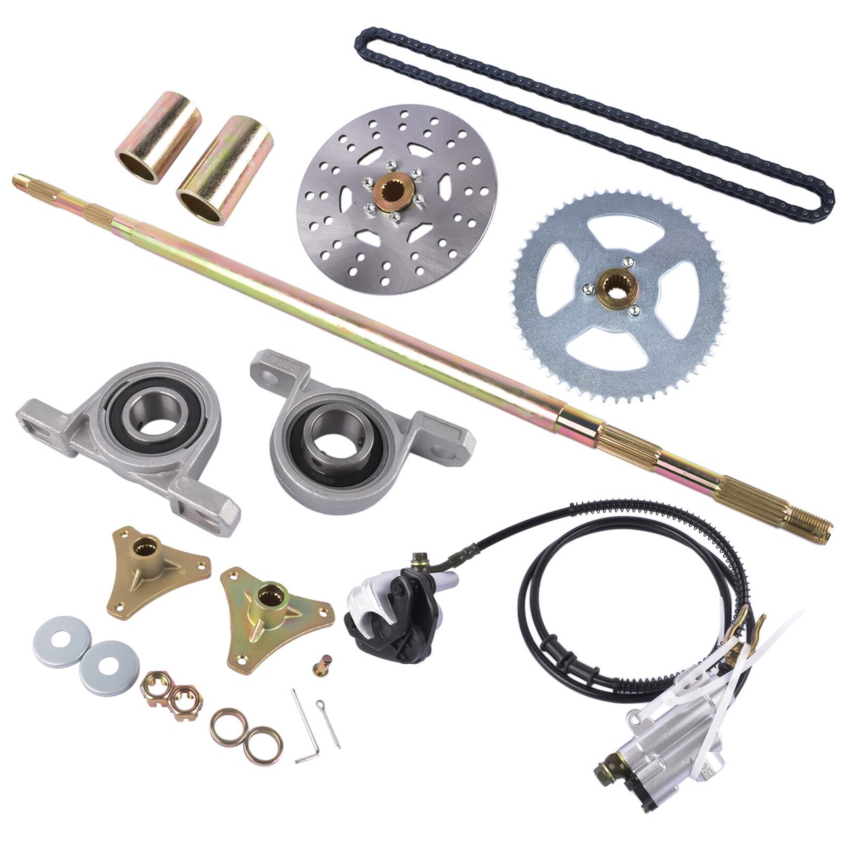 Rear Live Axle Kit with Brake Assembly & Chain for Drift Trike Go