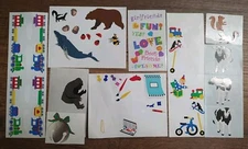 Mrs. Grossman's Sticker Lot Full Partial Sheets Bear Toys Train Cow Gorilla S57
