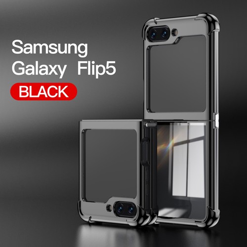 Funda delgada híbrida transparente a prueba de golpes enchapada para Samsung Galaxy Z Flip 5 4 3 - Imagen 15 de 19