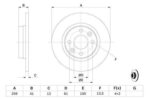 Kit Dischi e Pastiglie Freno Anteriori Bosch Smart 453 Fortwo Dacia Sandero II - Picture 2 of 10