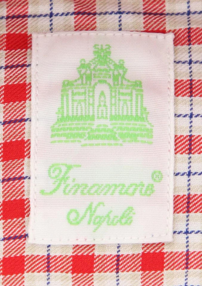 Camisa a Cuadros Roja Finamore Napoli - Extra Delgada - (201802277) Foto 4 de 4