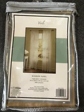BED BATH & BEYOND  VOILE WINDDOW SINGLE PANEL  59 X 84 IN  100%POLYESTER    GOLD