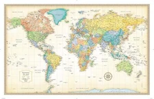 Rand McNally Classic Edition World Wall Map – Laminated Rolled –... 