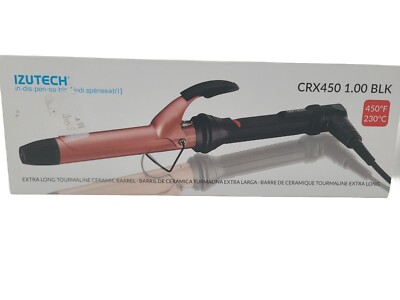 Izutech Pro Tourmaline Ceramic CRX450 NEW Extra Long Barrel Curling Iron 1'' GOLD