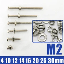 M2 Pozi Pan Head Bolts Screws Phillips Nuts Screws Spring Flat Washers Iron 2mm