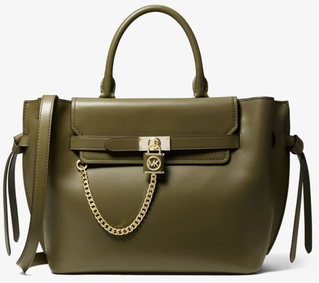 🌞MICHAEL KORS HAMILTON LEGACY OLIVE GREEN LEATHER BELTED LG 🌞MICHAEL KORS HAMILTON LEGACY OLIVE GREEN LEATHER BELTED LG