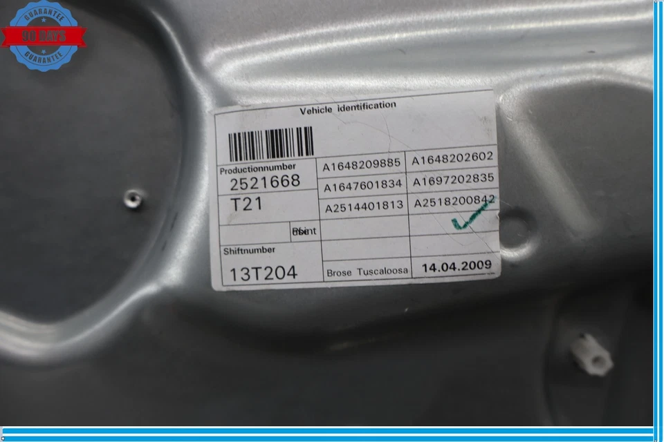 06-12 Mercedes ML320 Front Right Side Window Regulator Panel W/O Motor Oem - Image 2 of 4