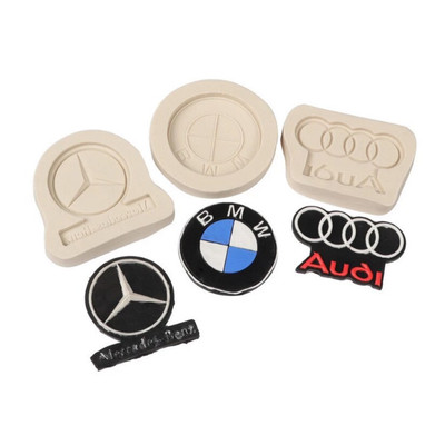 Silikonform Fondant Automarken Audi BMW Mercedes Logo Kuchen Torten backen  #1149 