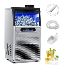 Commercial Ice Maker 100lbs Stainless Steel Built-in Cube Machine Bar Restaurant