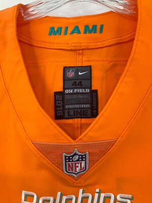 25 XAVIEN HOWARD MIAMI DOLPHINS NIKE GAME USED ORANGE JERSEY SZ-44