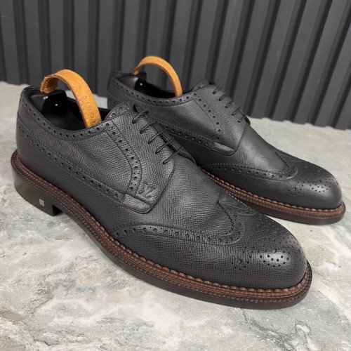 Abito Louis Vuitton Derby stringato grigio pelle taiga 9,5 LV 10,5 US 43,5 EUR - Foto 7 di 24