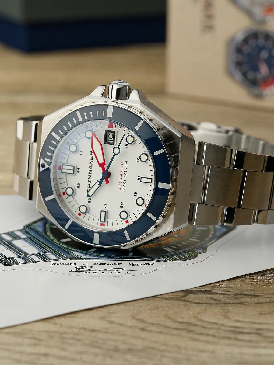 SPINNAKER DUMAS SP-5081-88 メンズ 腕時計 Amazon.com: Spinnaker Mens 44mm Dumas Automatic Blue Yonder