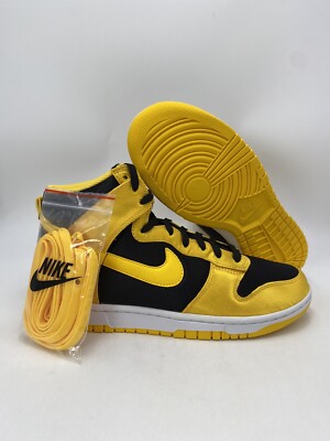 Nike W Dunk High Black Varsity Maize Shoes (FN4216 001) Women's Size 10