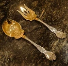 Gld Washed Accent PrSalad Wallace La Reine Sterling, 1921, No Monograms Restored